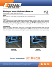 Tech Tip-902: Moving an Inoperable Battery Extractor